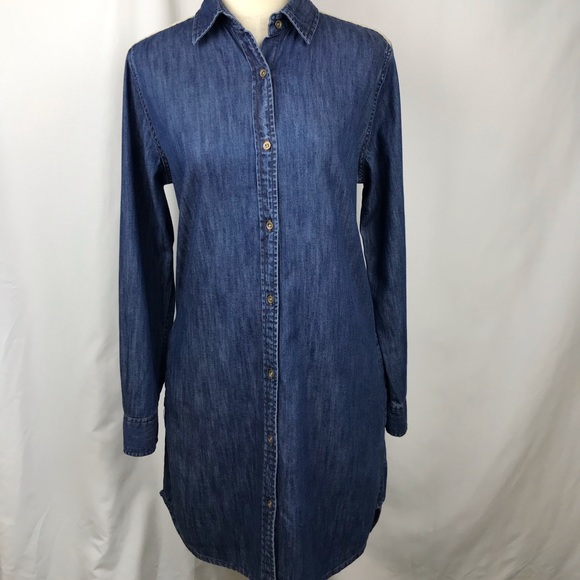 JACHS girlfriend Dresses & Skirts - Jachs Girlfriend Chambray Denim Shirt Dress Lace